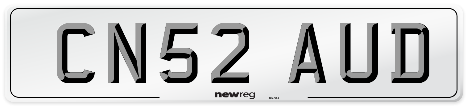 CN52 AUD Number Plate from New Reg